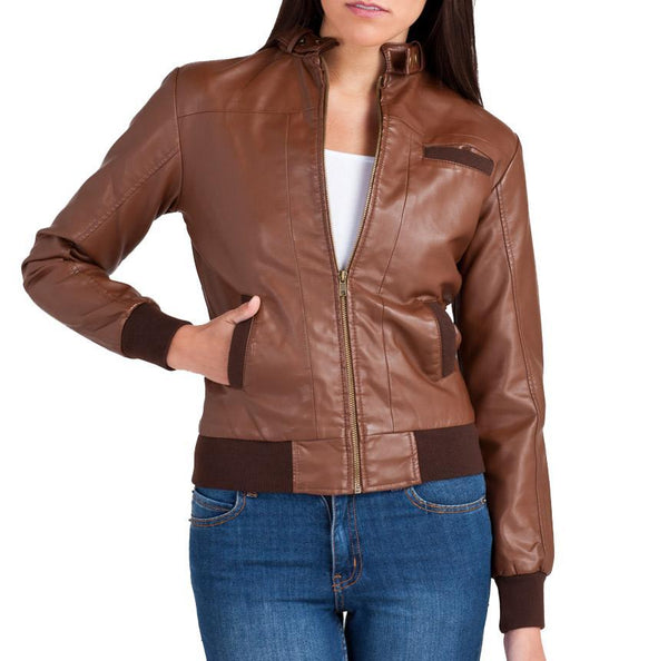 Women Bomber Leather Jackets: Bendy - Xosack