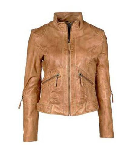 Brown Women Classic Leather Jackets - Xosack