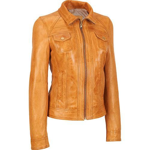 Goldenbrown Women Classic Leather Jackets - Xosack