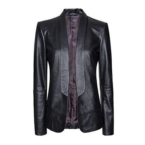 Longcollar Women Leather Blazers - Xosack