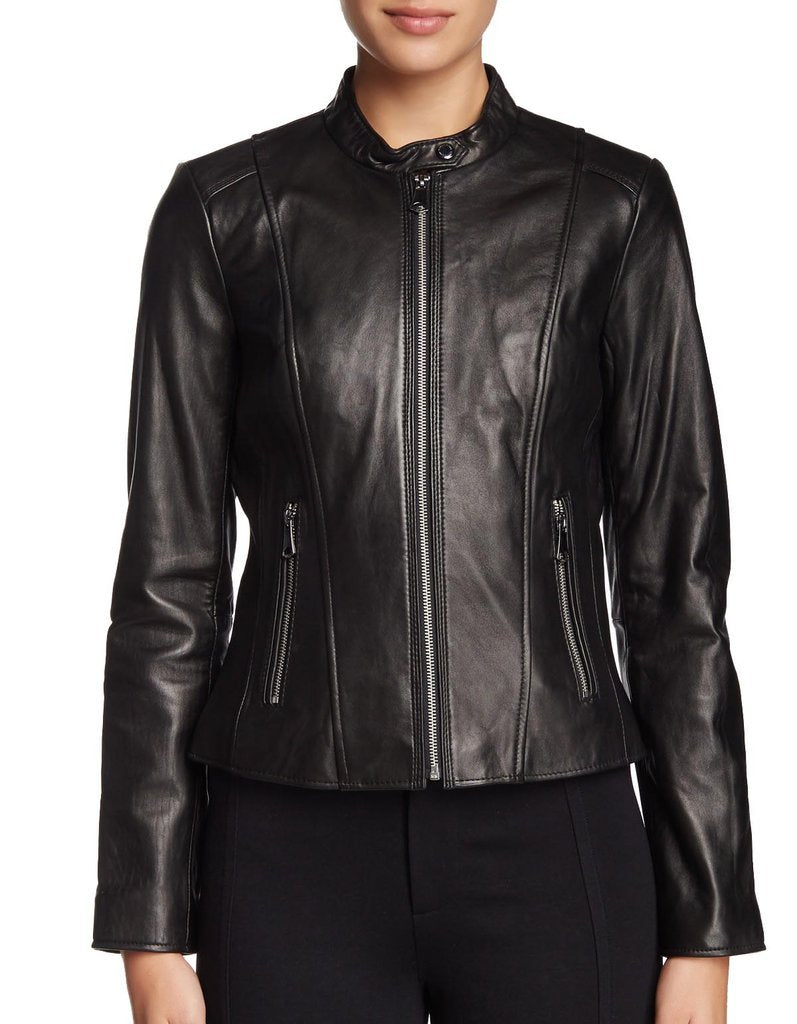 Megna Women Classic Leather Jackets - Xosack