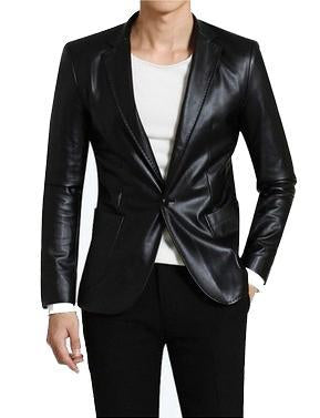 Slimsilky Men Leather Blazers
