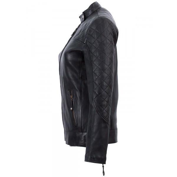 Cafe Racer Black Ladies Leather Jacket