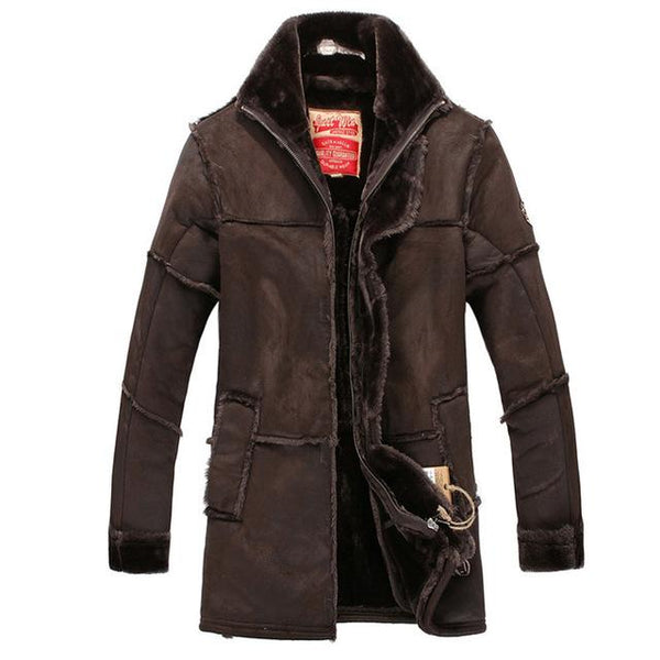 Faux Fur Coat Spliced Suede Leather Jacket