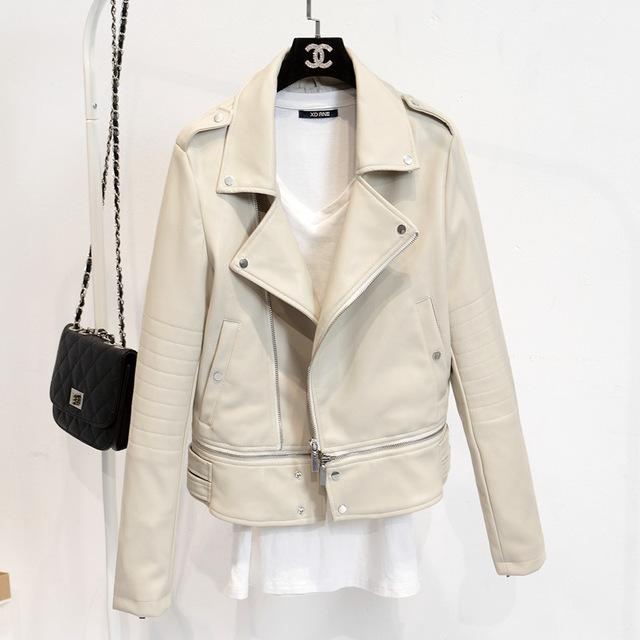 JUANTALK Fashion Spring Autumn Women Soft Faux Washed Leather Jacket