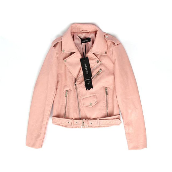 JAZZEVAR New Autumn Fashion Street Women's Short Washed PU Leather Jacket