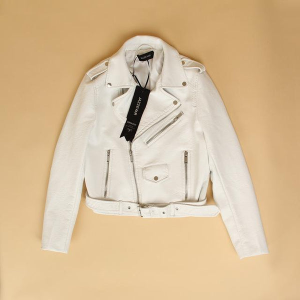 JAZZEVAR New Autumn Fashion Street Women's Short Washed PU Leather Jacket