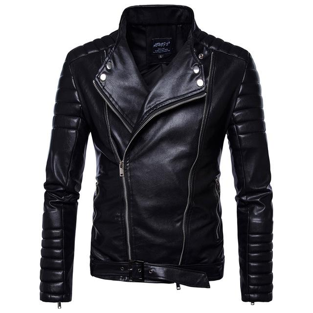 Motorcycle Leather Jacket Men