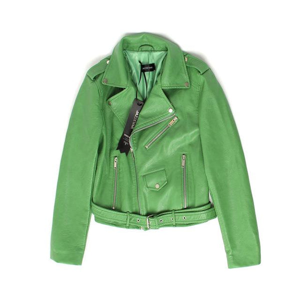 Jazzevar New Autumn High Fashion Street Women's Short Washed PU Leather Jacket