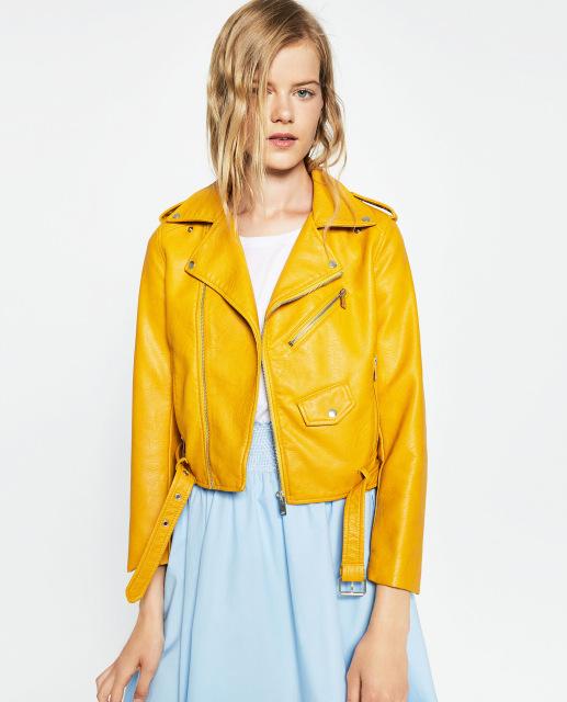 Jazzevar New Autumn High Fashion Street Women's Short Washed PU Leather Jacket