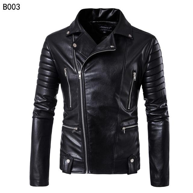 Motorcycle Leather Jacket Men