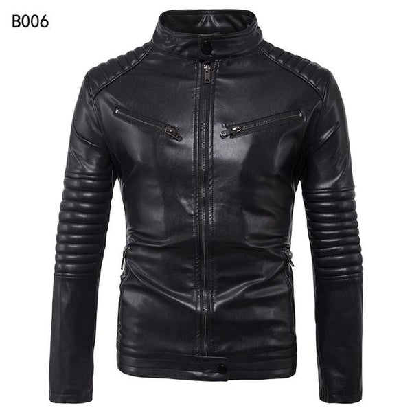 Motorcycle Leather Jacket Men
