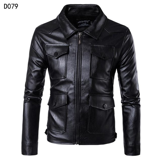Motorcycle Leather Jacket Men