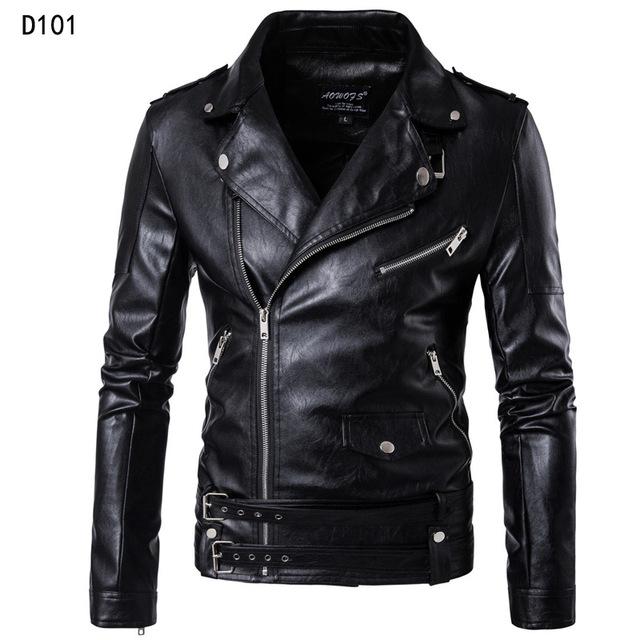 Motorcycle Leather Jacket Men