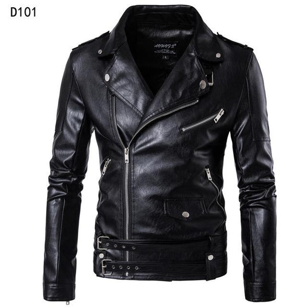 Motorcycle Leather Jacket Men