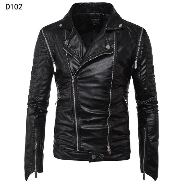 Motorcycle Leather Jacket Men