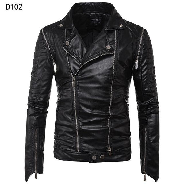 Motorcycle Leather Jacket Men