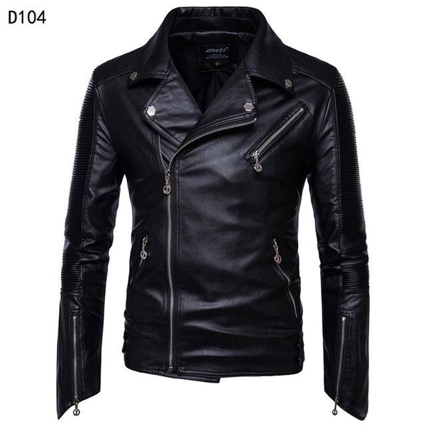 Motorcycle Leather Jacket Men