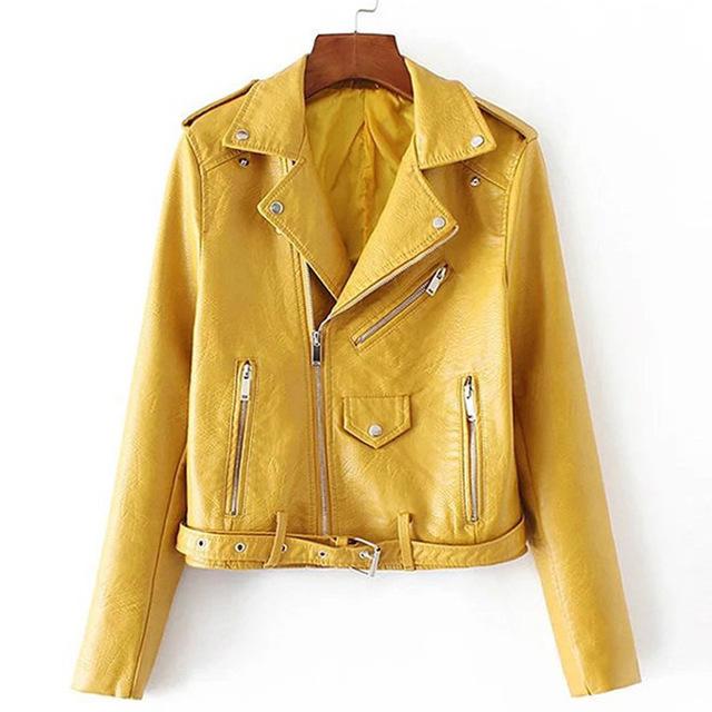 Motorcycle Women Jackets Faux PU Leather