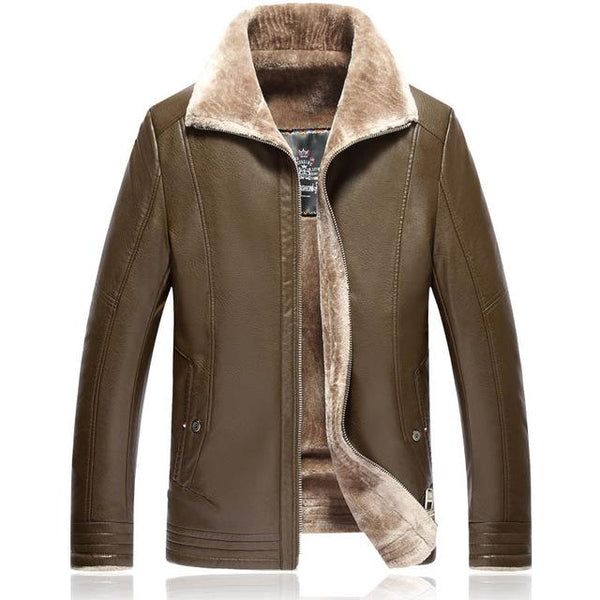 LONMMY Black leather jacket men