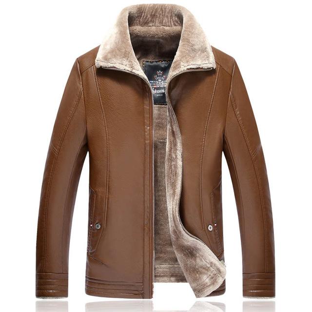 LONMMY Black leather jacket men