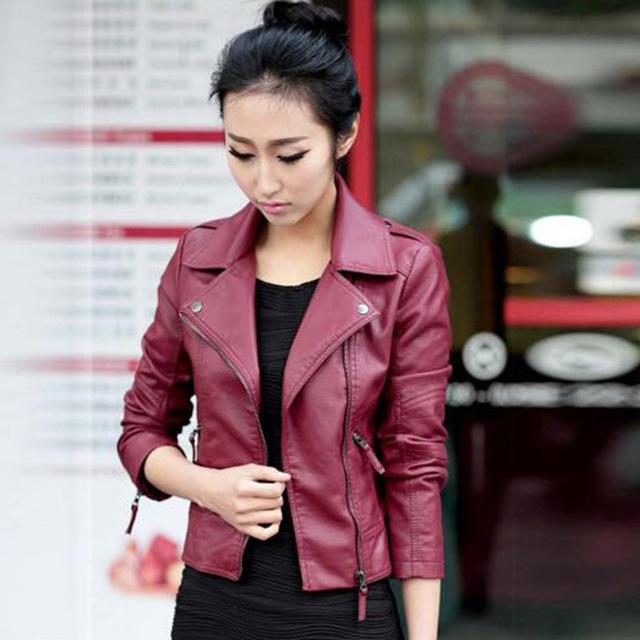 Leather Jacket Slim Biker