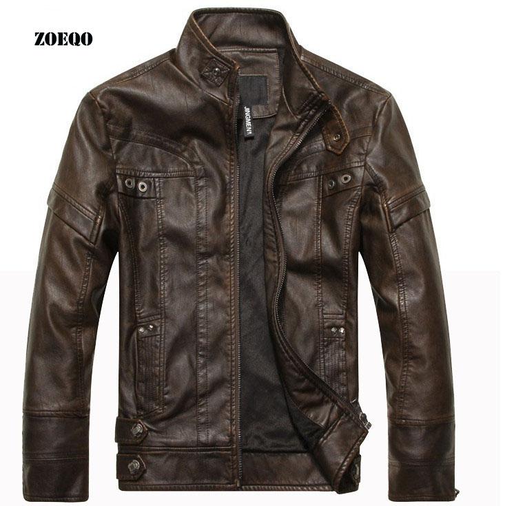 ZOEQO New arrive brand motorcycle leather jacket