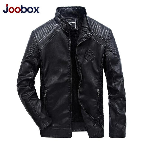 PU Faux Leather Jacket Men Good Quality